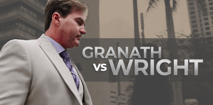 Craig Wright on Granath vs Wright trial banner