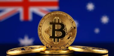 Bitcoin with Flag of Australia as background