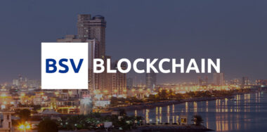 BSV Blockchain logo with Dubai Background