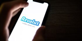 Revolut money logo app on smartphone screen