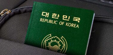 Close up of South Korea Passport in Black Suitcase Pocket — Photo