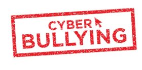 Cyber Bullying Graphic with Victim and Troll — Vector