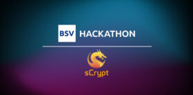 BSV Hackathon logo and sCrypt logo
