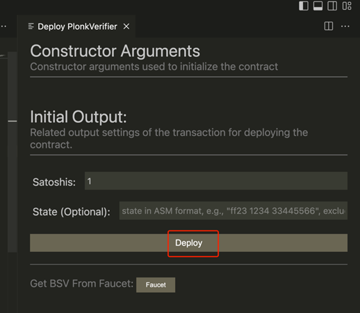 deploy PlonkVerifier construction arguments