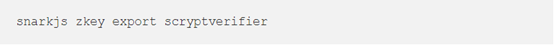 snarkjs zkey export scryptverifier
