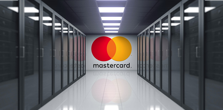 MasterCard logo on the wall of the server room