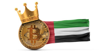 Bitcoin with gold crown and UAE flag