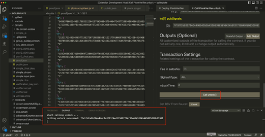 proof validated in a spending transaction