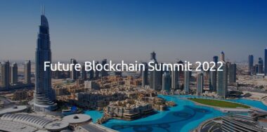 Future Blockchain Summit 2022 over Dubai Skyline