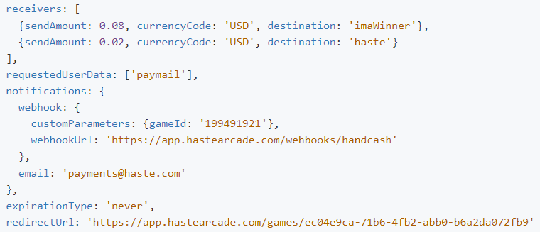 Handcash html codes