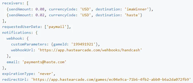 Handcash html codes