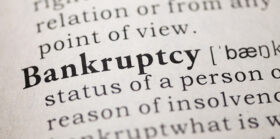 Bankruptcy word and dictionary definition