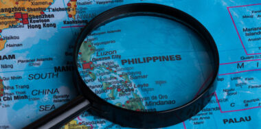 Map of Philippines through magnifying glass