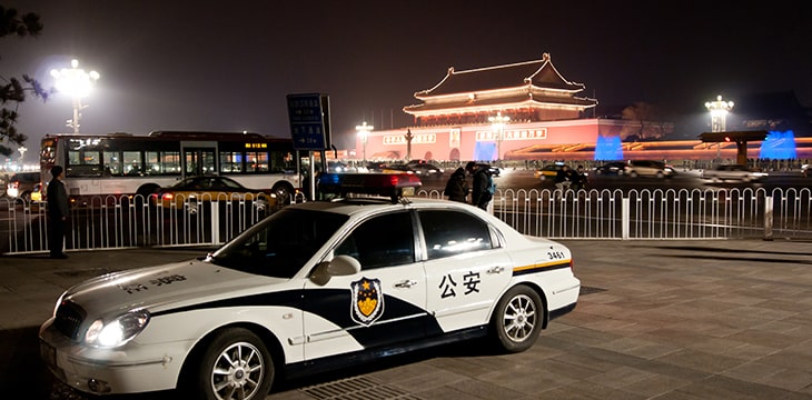 Tiananmen with police car