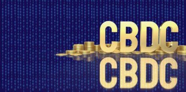 CBDC gold with blue background