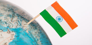India flag on a globe