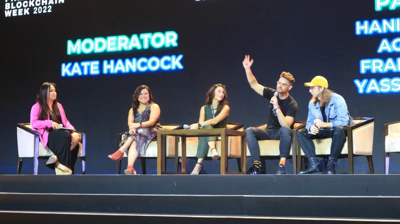 In picture: Kate Hancock, Hanis Harmiles, Yassi Pressman, Agon Hare, and Franco Dubini