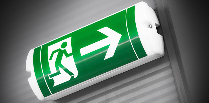 Green exit signage
