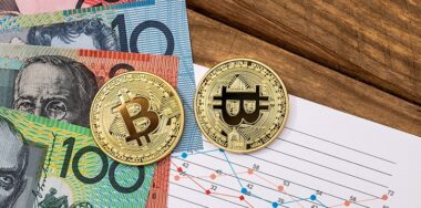Golden bitcoin and Australian dollars