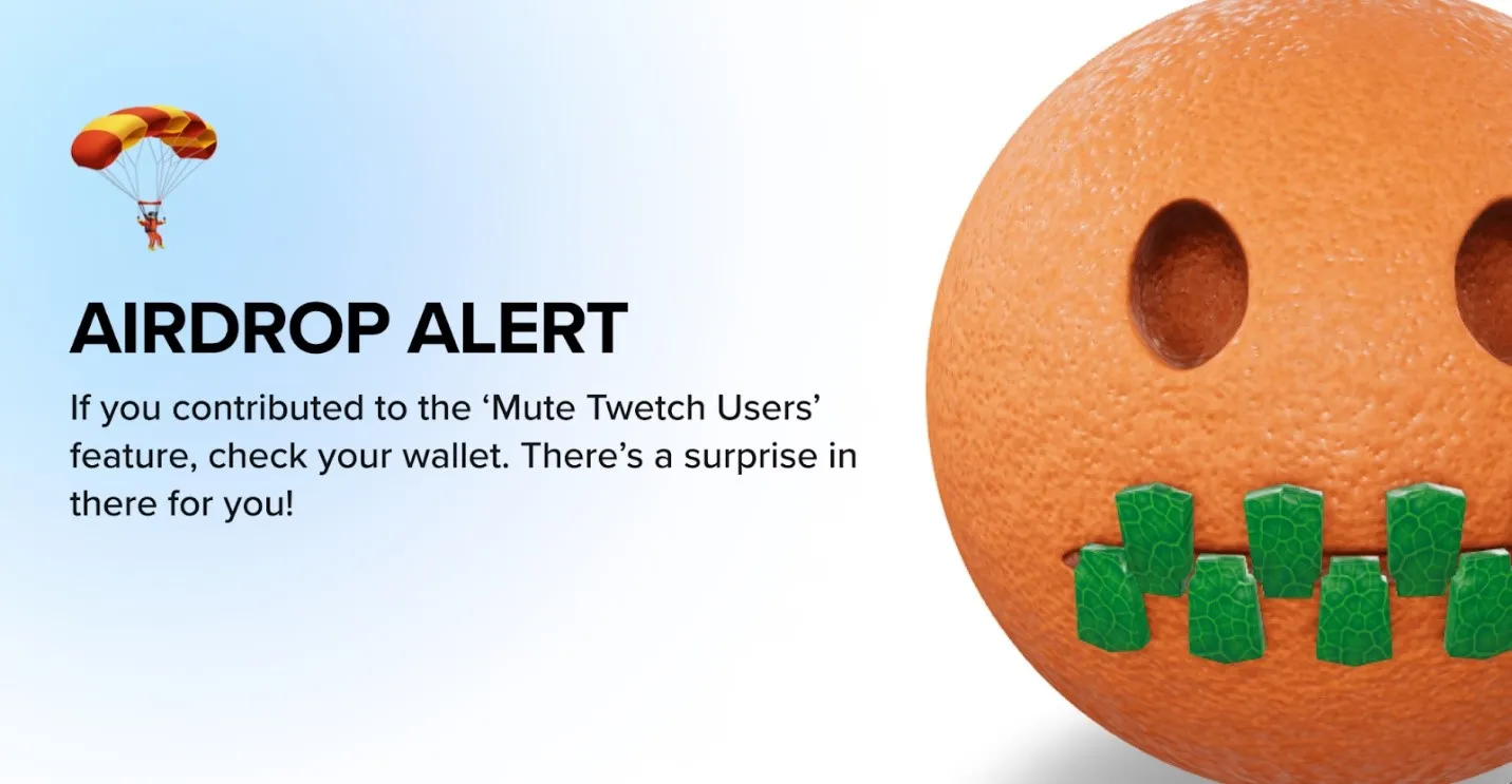 Airdrop Alert with orange Muties NFT