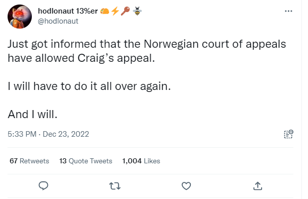 Craig Wright Appeal