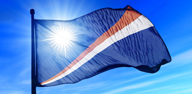 Marshall Islands flag waving on the wind