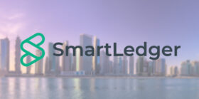 Smartledger Logo over Middle East Background