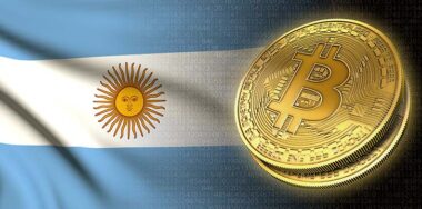 Bitcoin in front of Argentinian flag