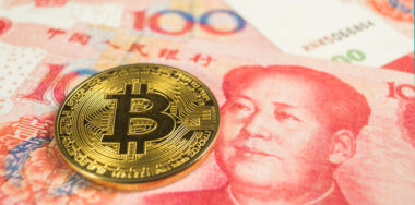 Bitcoin on top of chinese bills
