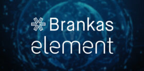 Brankas and Element Inc. Logo on Cyber Security Background