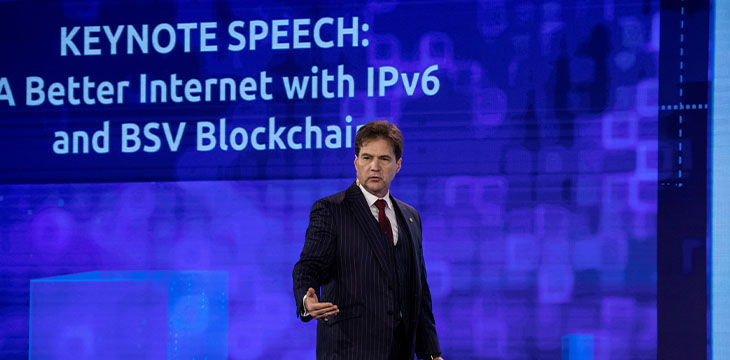Dr. Craig Wright giving a speech about bitcoin