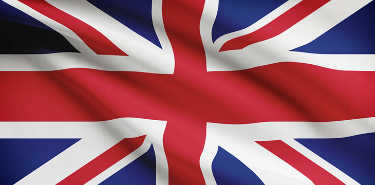 Ruffled flag of the United Kingdom of Great Britain and Northern Ireland