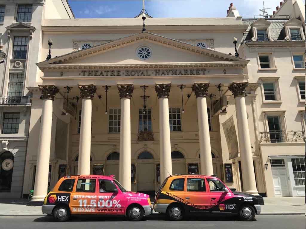 HEX wrapped taxi's spotted in London