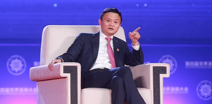 Jack Ma sitting on a chair