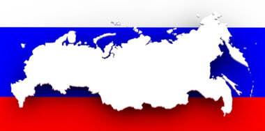 Flag of Russia with the map of Russia