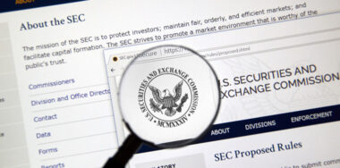 SEC webpage with the logo under magnifying glass