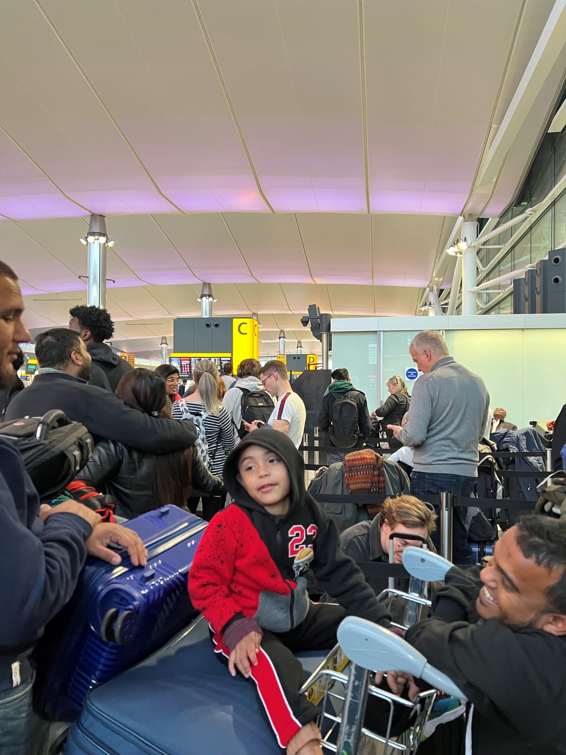 Passengers at the airport stranded and waiting