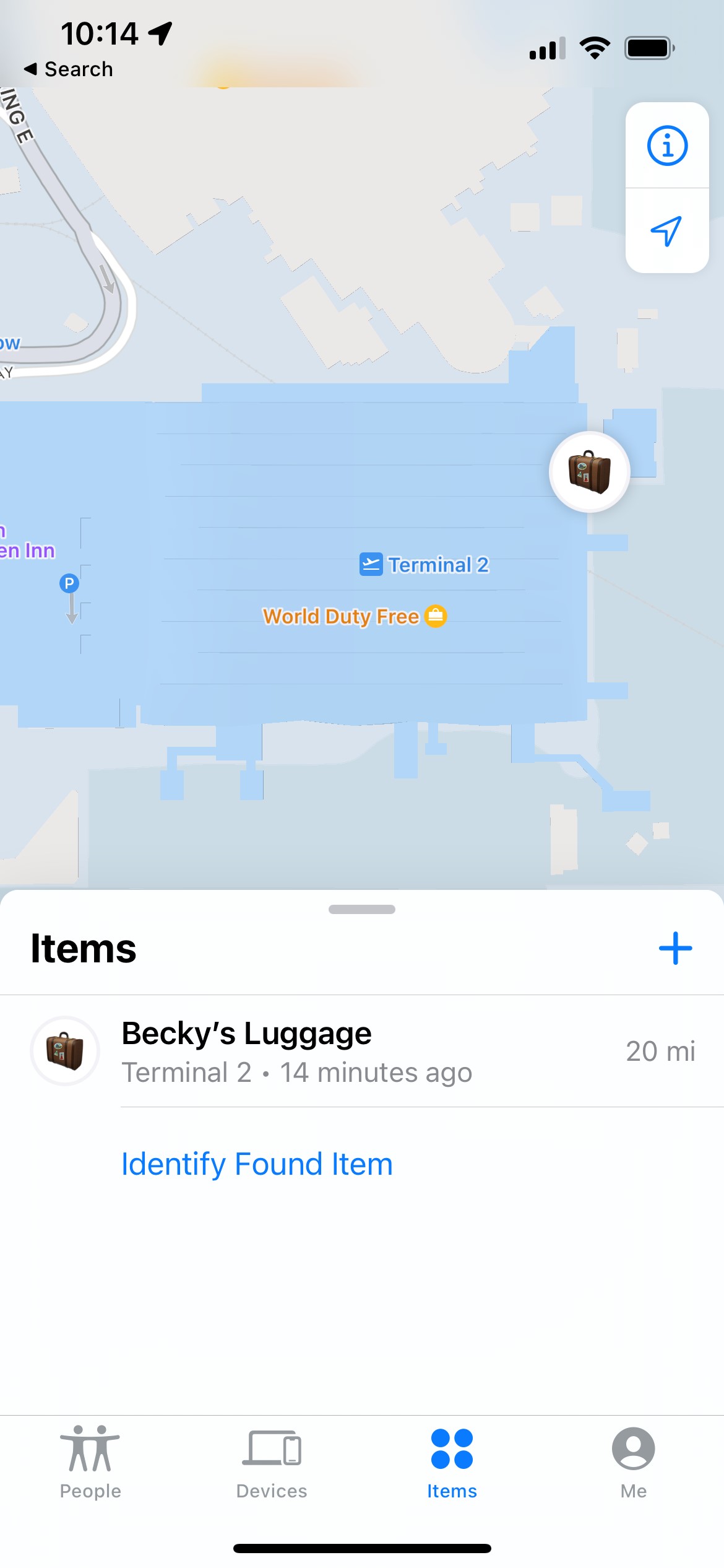 Tracking Becky Liggero's luggage