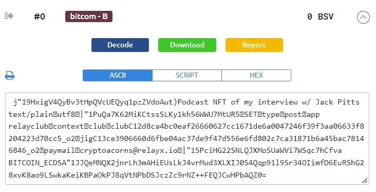 Example payload of a post.