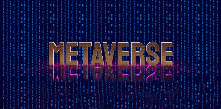 The metaverse text in digital background for tech