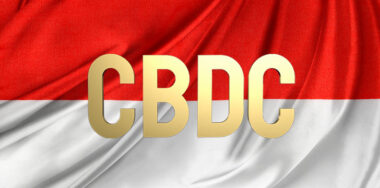 Central Bank Digital Currency on flag of Indonesia