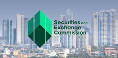 Fort bonifacio skyscrapers manila with SEC Philippines Logo