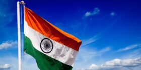 Waving India flag