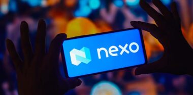 In this photo illustration, the Nexo (nexo.io) logo is displayed on a smartphone screen — Stock Editorial Photography