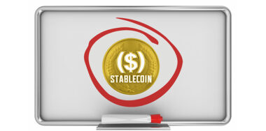 Stablecoin Cryptocurrency Plan Design shown on a whiteboard