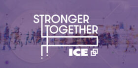 Stronger together ICE with violet ice skating rink background