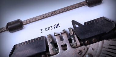 Vintage typewriter - I Quit, concept of quitting