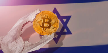 bitcoin in front of Israel flag