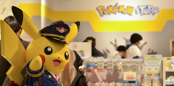 A closeup shot of Pokemon store