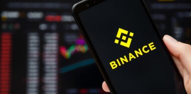 Binance app running at a mobile phone